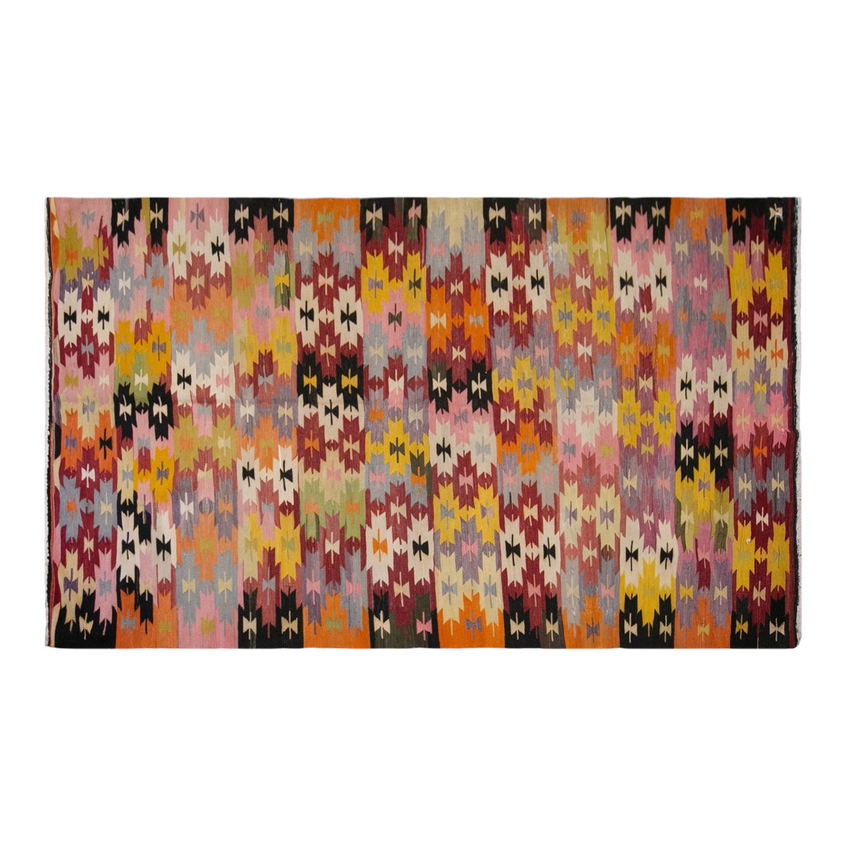 anatolian tribal kilim, 6x12 ft kilim, 174x360 cm