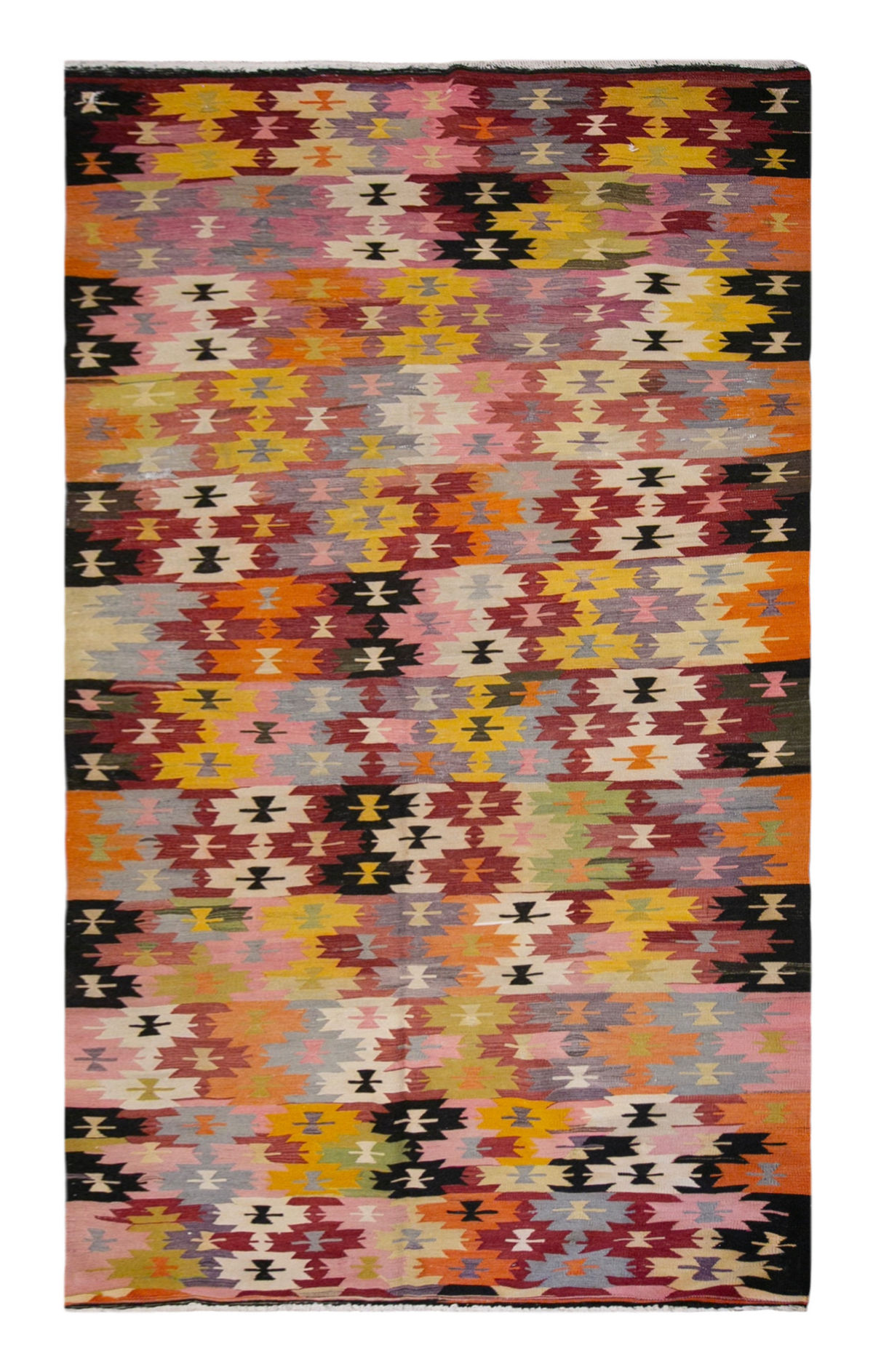 anatolian tribal kilim, 6x12 ft kilim, 174x360 cm
