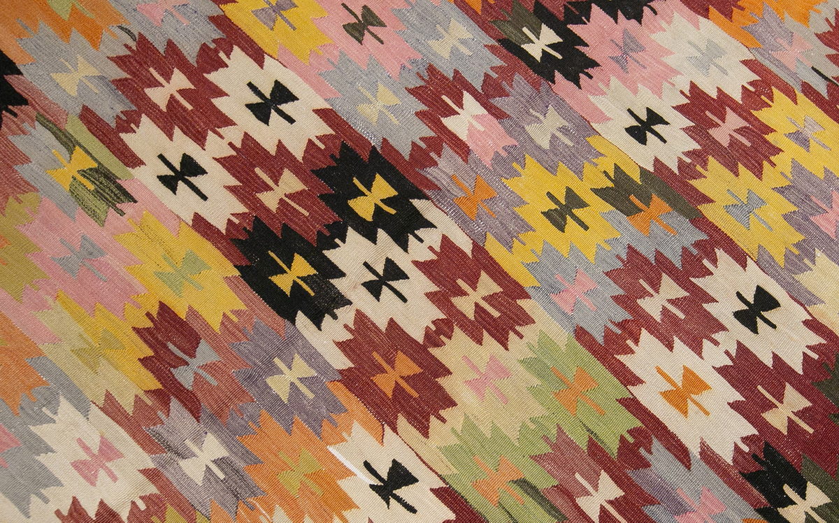 anatolian tribal kilim, 6x12 ft kilim, 174x360 cm