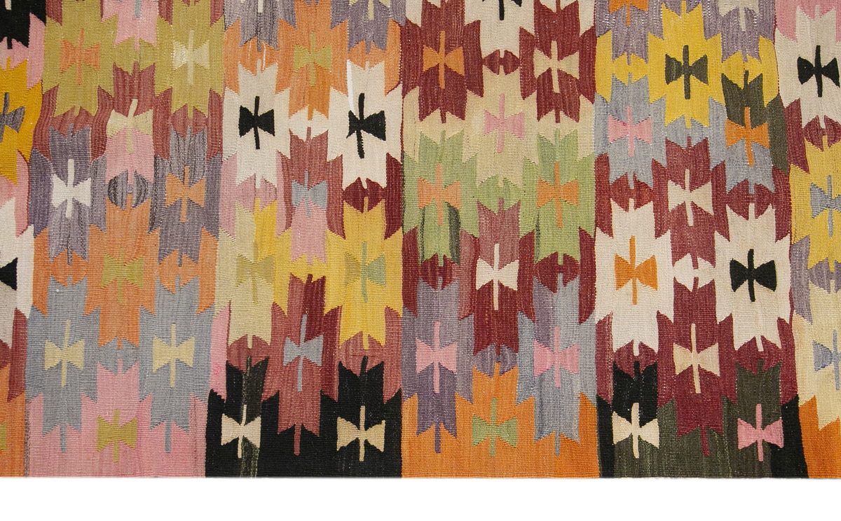 anatolian tribal kilim, 6x12 ft kilim, 174x360 cm