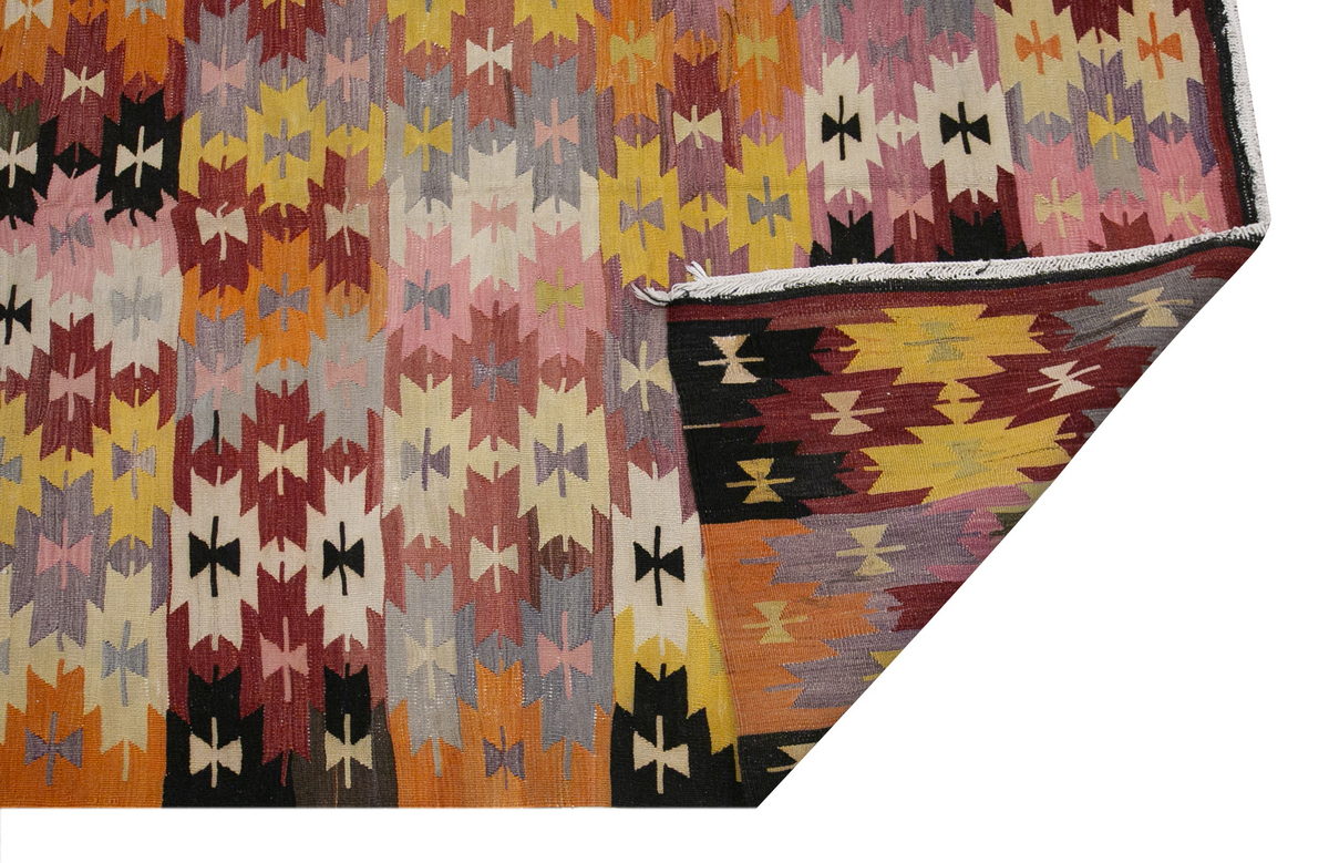 anatolian tribal kilim, 6x12 ft kilim, 174x360 cm