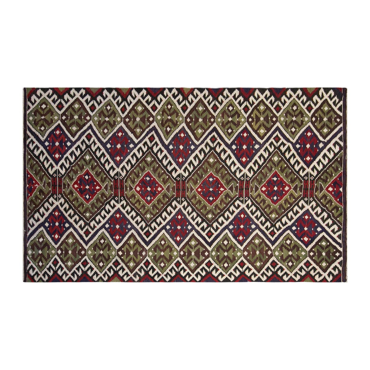 anatolian tribal kilim, 6x12 ft kilim, 192x350 cm