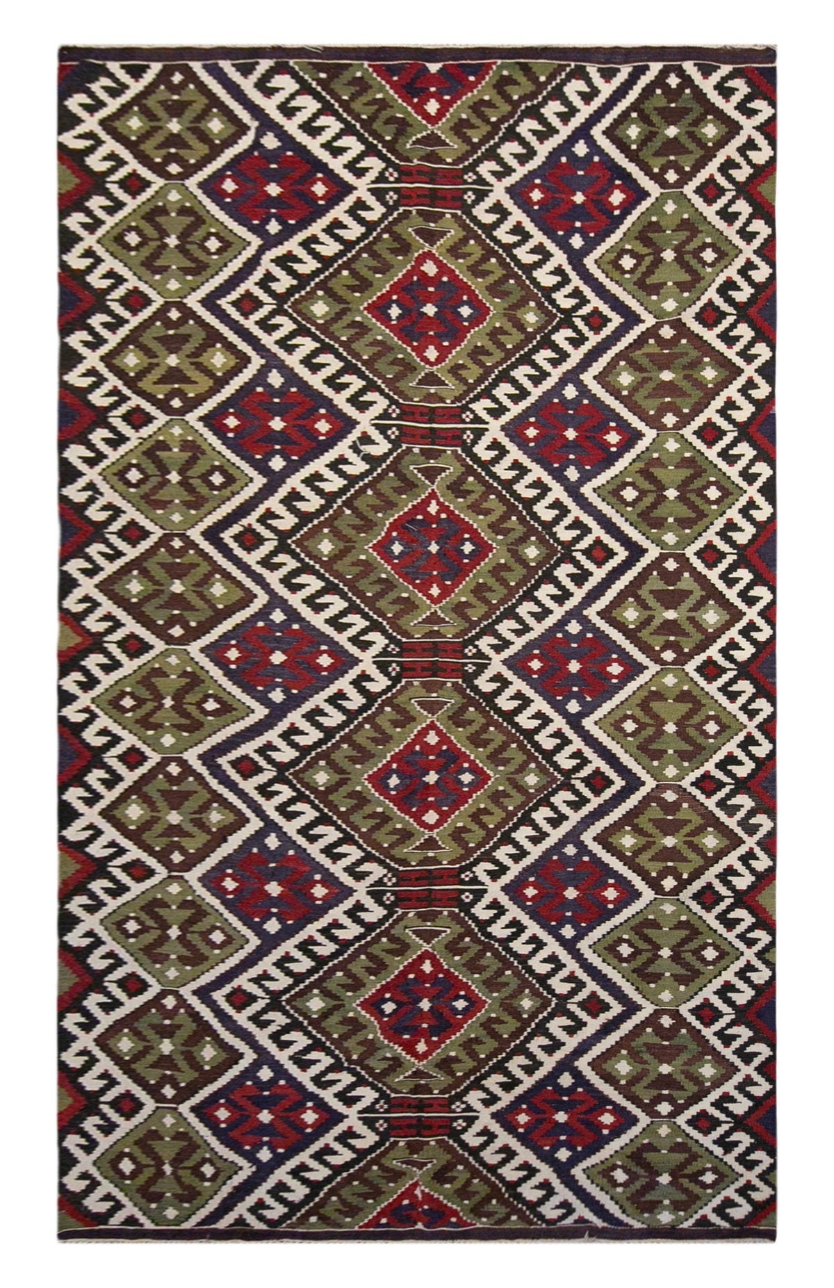 anatolian tribal kilim, 6x12 ft kilim, 192x350 cm