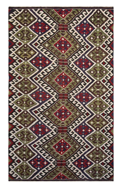 anatolian tribal kilim, 6x12 ft kilim, 192x350 cm