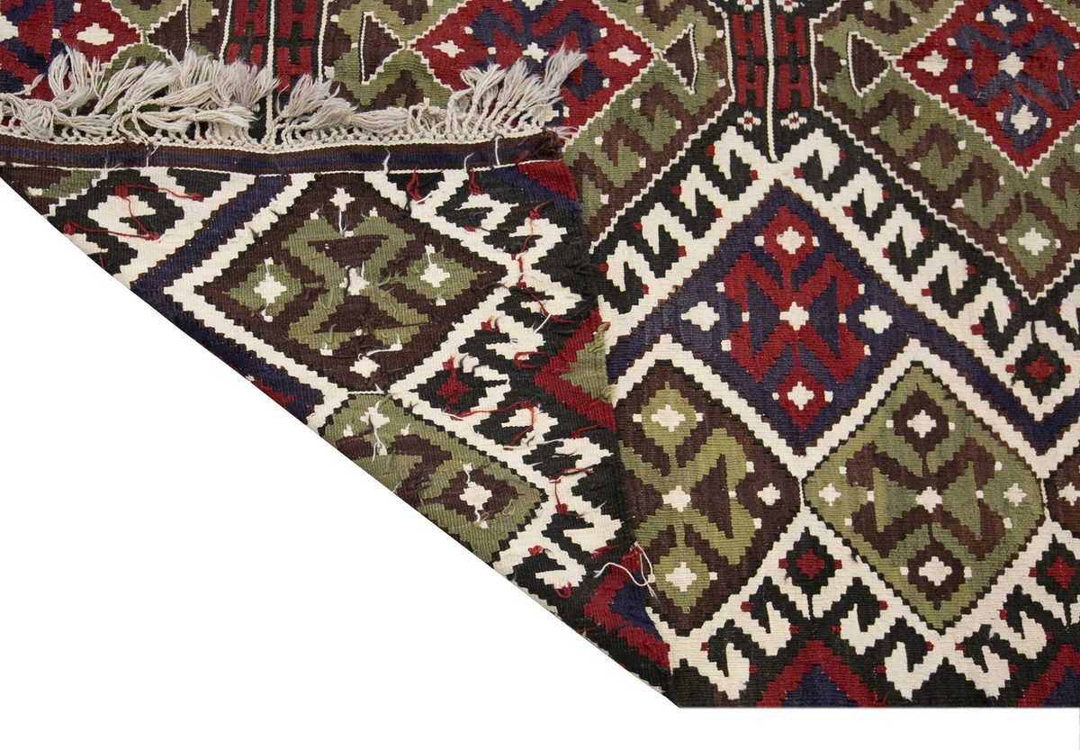 anatolian tribal kilim, 6x12 ft kilim, 192x350 cm