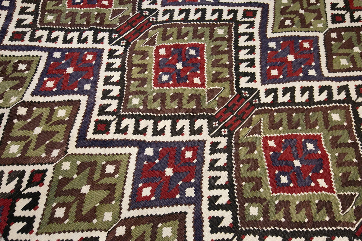 anatolian tribal kilim, 6x12 ft kilim, 192x350 cm