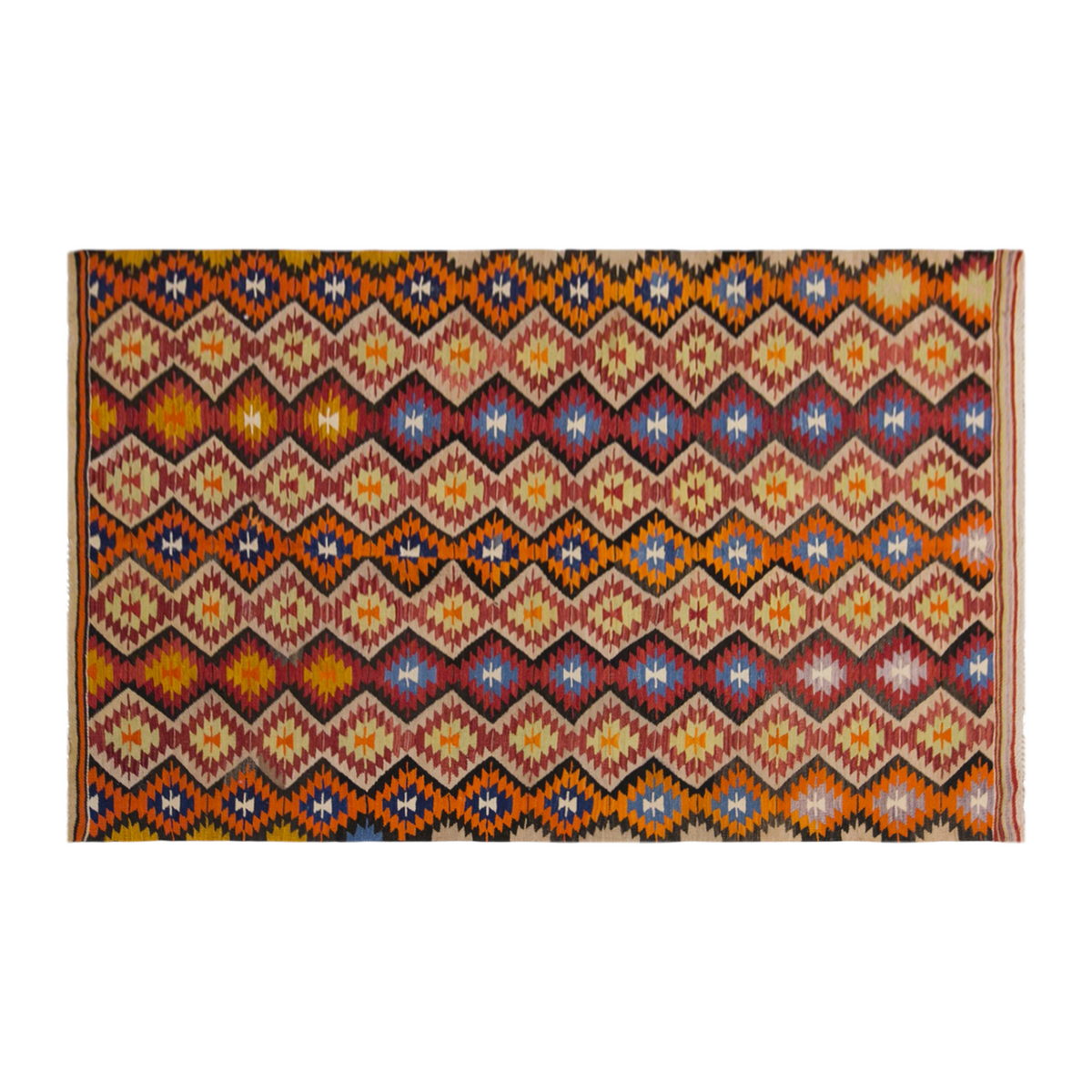 anatolian tribal kilim, 6x8 ft kilim, 173x257 cm