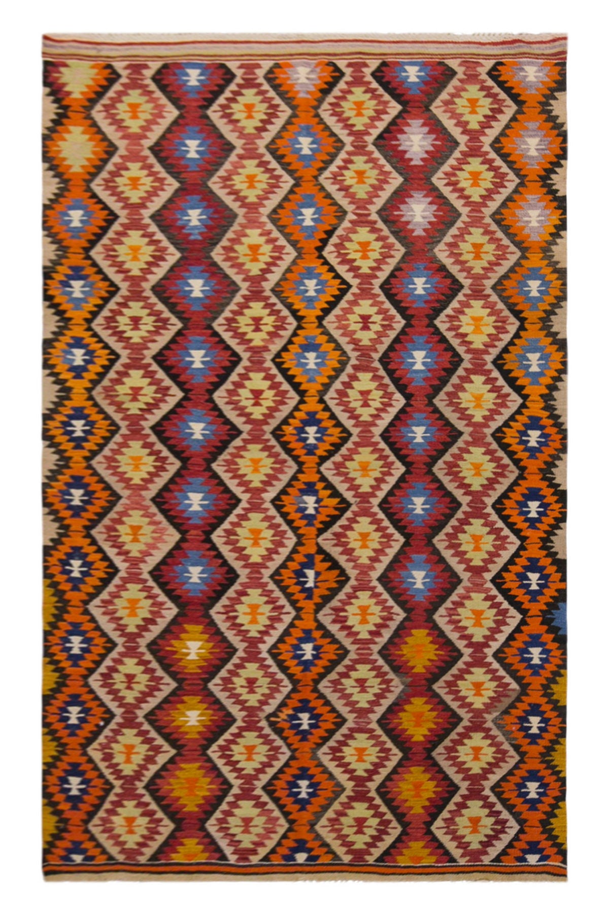 anatolian tribal kilim, 6x8 ft kilim, 173x257 cm