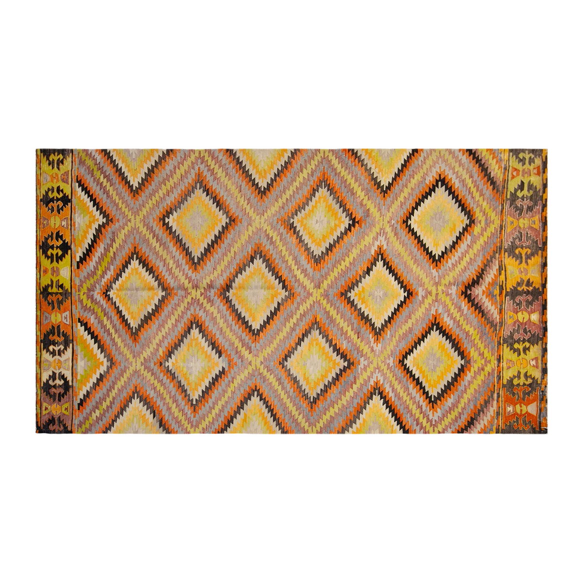 anatolian tribal kilim, 6x9 ft kilim, 168x278 cm