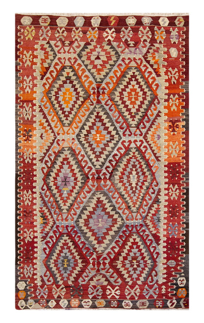 anatolian tribal kilim, 6x9 ft kilim, 172x287 cm