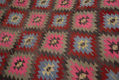 anatolian tribal kilim, 6x9 ft kilim, 189x276 cm