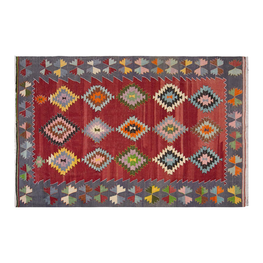 anatolian tribal kilim, 7x10 ft kilim, 214x306 cm