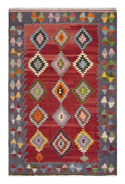 anatolian tribal kilim, 7x10 ft kilim, 214x306 cm