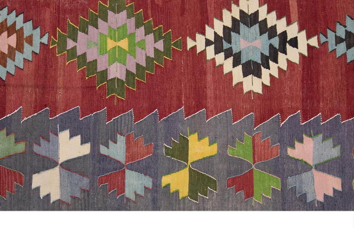 anatolian tribal kilim, 7x10 ft kilim, 214x306 cm