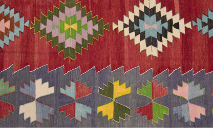 anatolian tribal kilim, 7x10 ft kilim, 214x306 cm