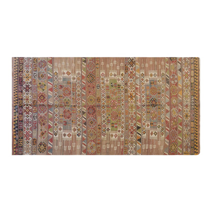 Antique Aydın Turkish Kilim Rug, 5.9 x 14.8 ft, 180 x 450 cm, 120 Year Old Handwoven Wool Kilim
