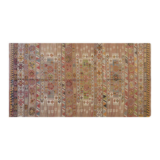 Antique Aydın Turkish Kilim Rug, 5.9 x 14.8 ft, 180 x 450 cm, 120 Year Old Handwoven Wool Kilim