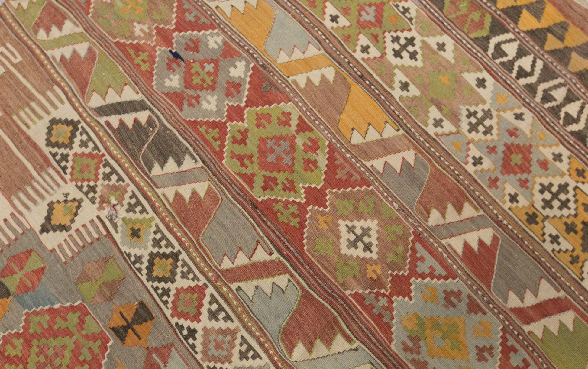 Antique Aydın Turkish Kilim Rug, 5.9 x 14.8 ft, 180 x 450 cm, 120 Year Old Handwoven Wool Kilim
