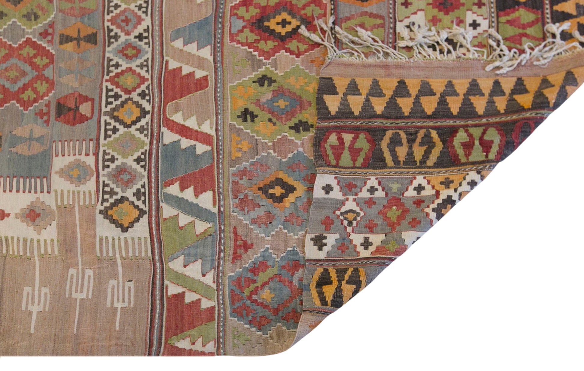 Antique Aydın Turkish Kilim Rug, 5.9 x 14.8 ft, 180 x 450 cm, 120 Year Old Handwoven Wool Kilim