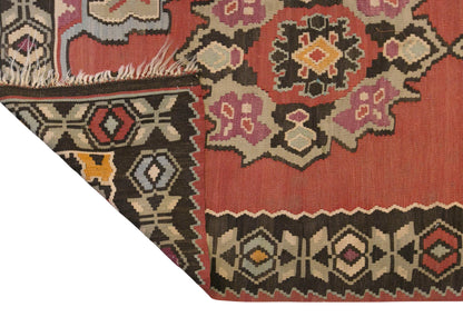 Antique Erzurum Bardız Turkish Kilim Rug, 7.1 x 9.2 ft, 215 x 280 cm, 90 Year Old Handwoven Wool Kilim