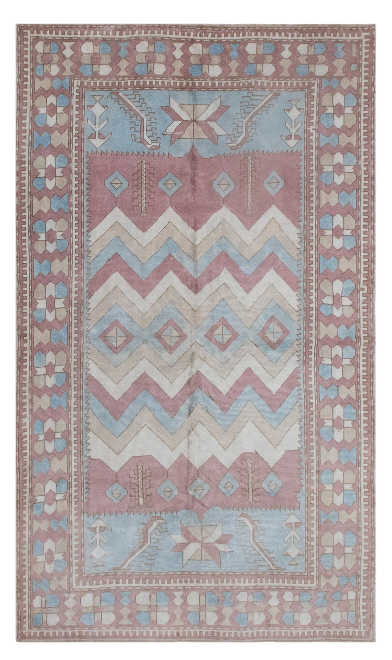 Antique Handwoven Wool Rug 157 x 235 cm | 5'2" x 7'9" ft