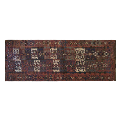 Antique Kağızman Turkish Kilim Rug, 6.4 x 18.0 ft, 195 x 550 cm, 120 Year Old Handwoven Wool Kilim