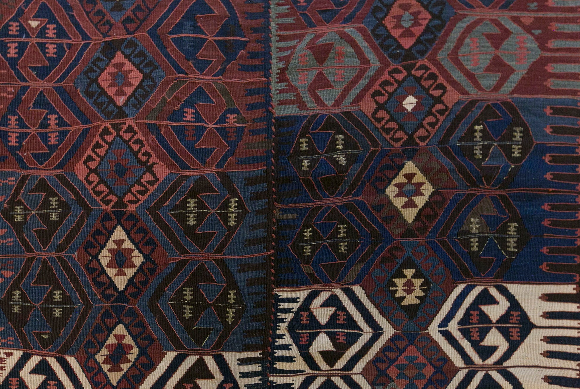 Antique Kağızman Turkish Kilim Rug, 6.4 x 18.0 ft, 195 x 550 cm, 120 Year Old Handwoven Wool Kilim