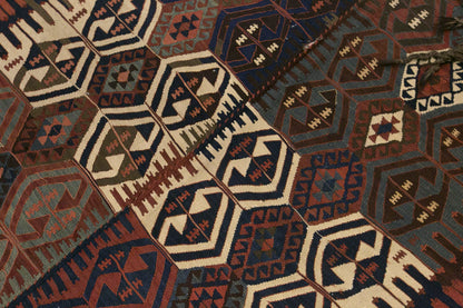 Antique Kağızman Turkish Kilim Rug, 6.4 x 18.0 ft, 195 x 550 cm, 120 Year Old Handwoven Wool Kilim