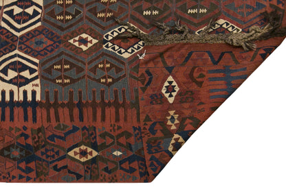 Antique Kağızman Turkish Kilim Rug, 6.4 x 18.0 ft, 195 x 550 cm, 120 Year Old Handwoven Wool Kilim