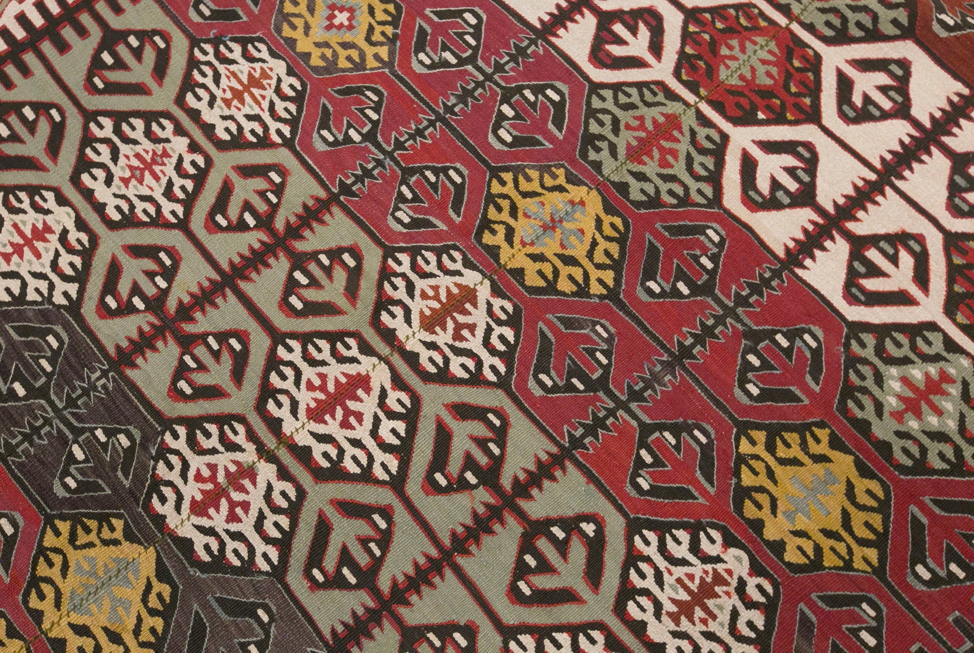 Antique Konya Kilim Rug, 5.1 x 12.6 ft, 155 x 385 cm, Handwoven Wool Kilim, 120 Years Old