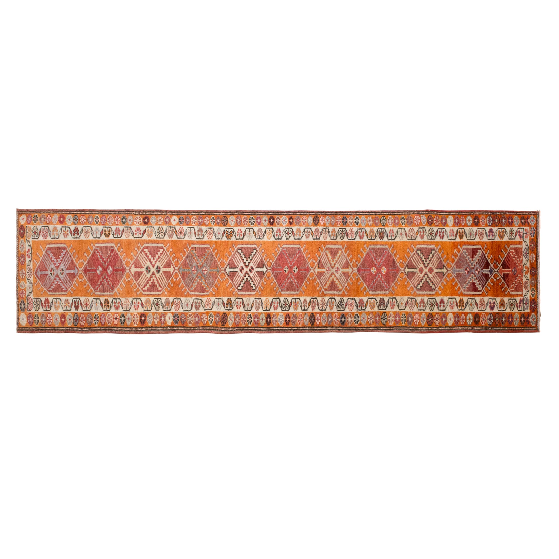 Antique Kurdish Herki Runner 88x380 cm / 2.9x12.5 ft