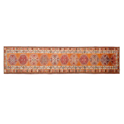 Antique Kurdish Herki Runner 88x380 cm / 2.9x12.5 ft
