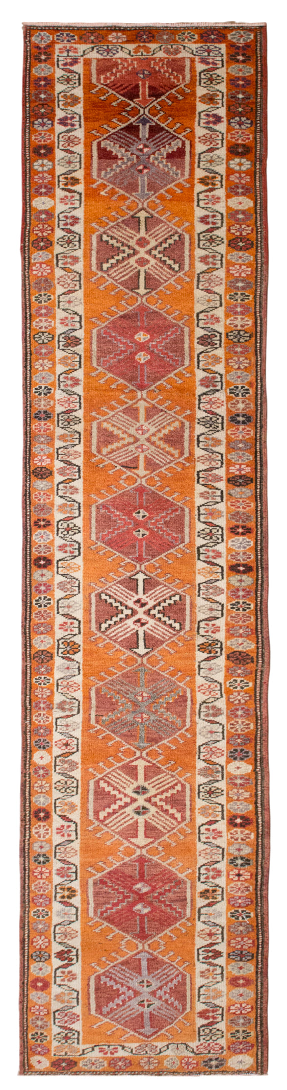 Antique Kurdish Herki Runner 88x380 cm / 2.9x12.5 ft