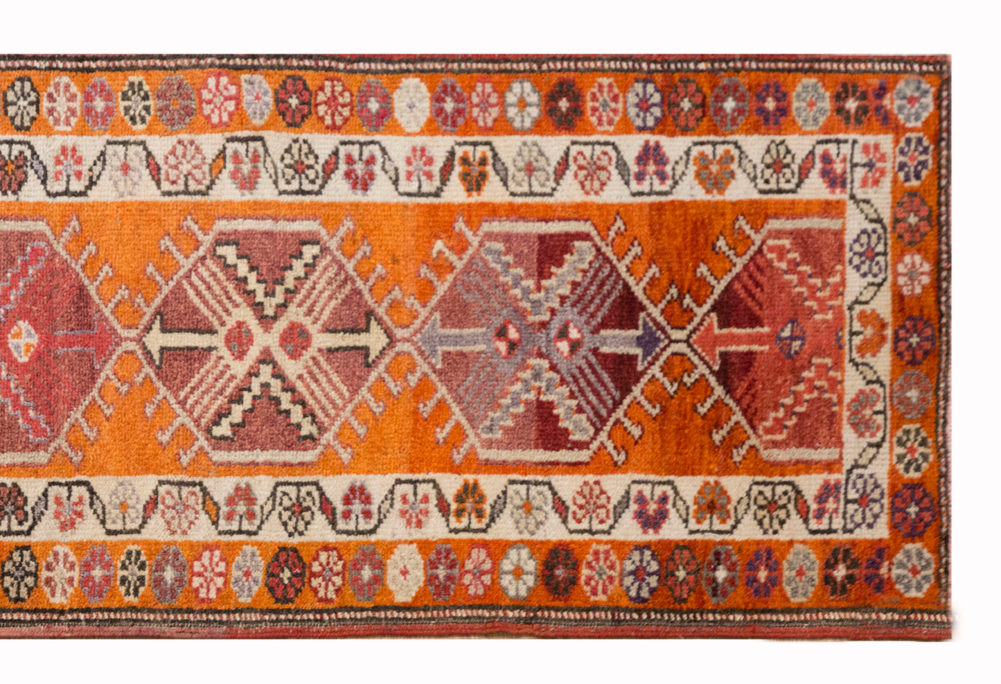 Antique Kurdish Herki Runner 88x380 cm / 2.9x12.5 ft