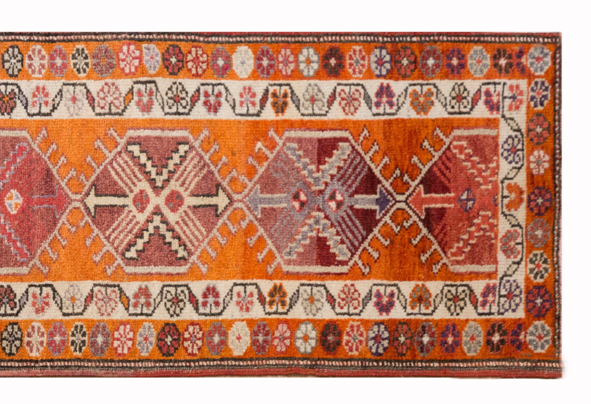 Antique Kurdish Herki Runner 88x380 cm / 2.9x12.5 ft