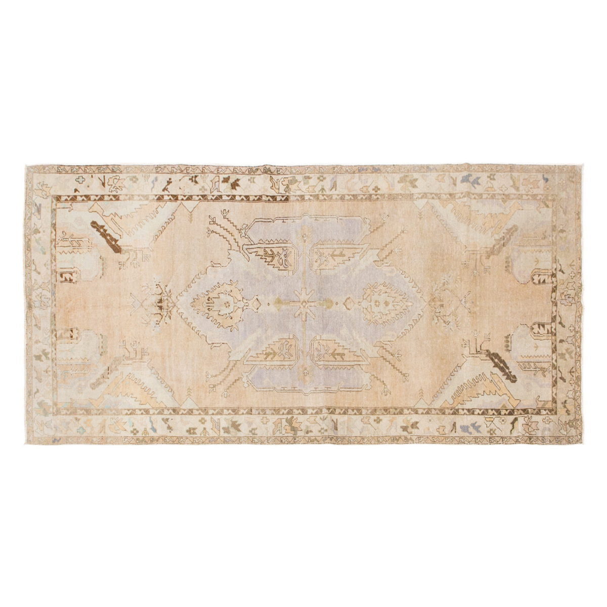 Antique Oushak Area Rug, Bohemian Oriental Carpet, 5'7" x 10'10" (167 x 330 cm)