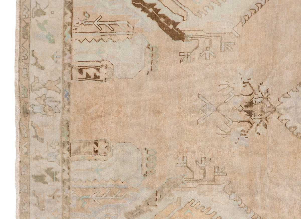 Antique Oushak Area Rug, Bohemian Oriental Carpet, 5'7" x 10'10" (167 x 330 cm)
