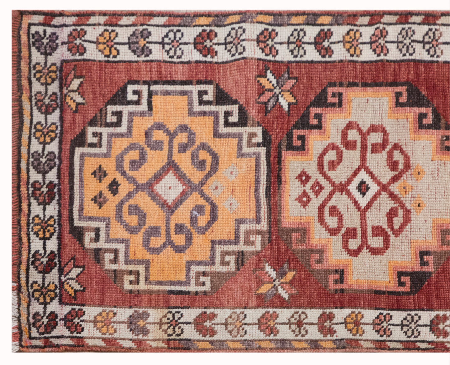Antique Oushak Hallway Runner 87x230 cm (2'10" x 7'7")