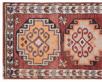 Antique Oushak Hallway Runner 87x230 cm (2'10" x 7'7")