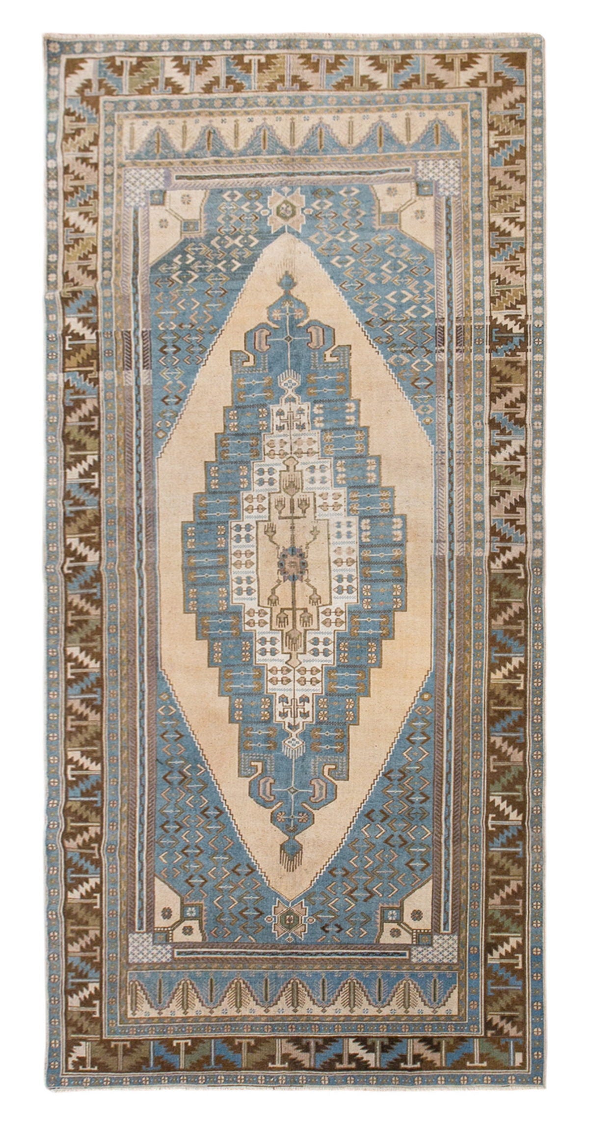 Antique Oushak Runner,  Boho Area Rug,  5'2" x 11'4" (158 x 346 cm)