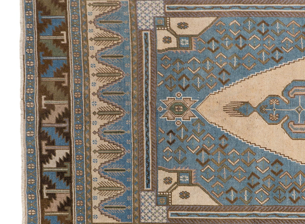Antique Oushak Runner,  Boho Area Rug,  5'2" x 11'4" (158 x 346 cm)