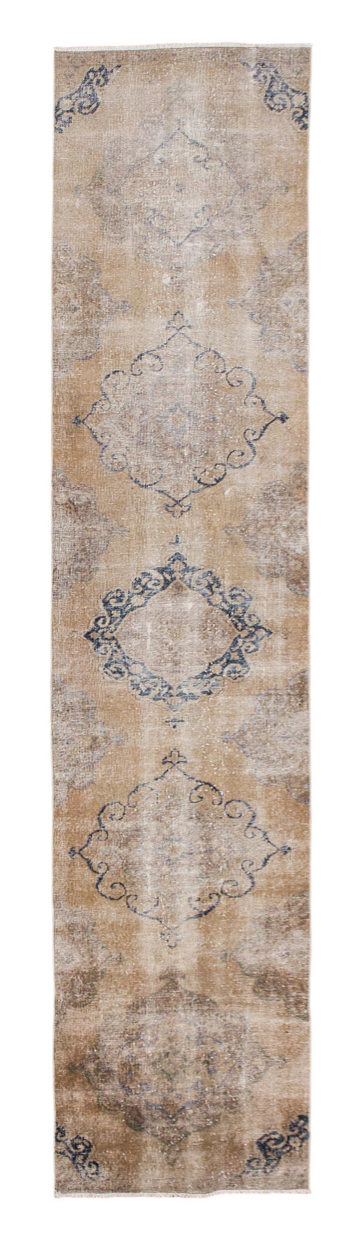 Antique Oushak Runner Rug 2'7"x13'1" | 79x398 cm Vintage Turkish Hallway Rug