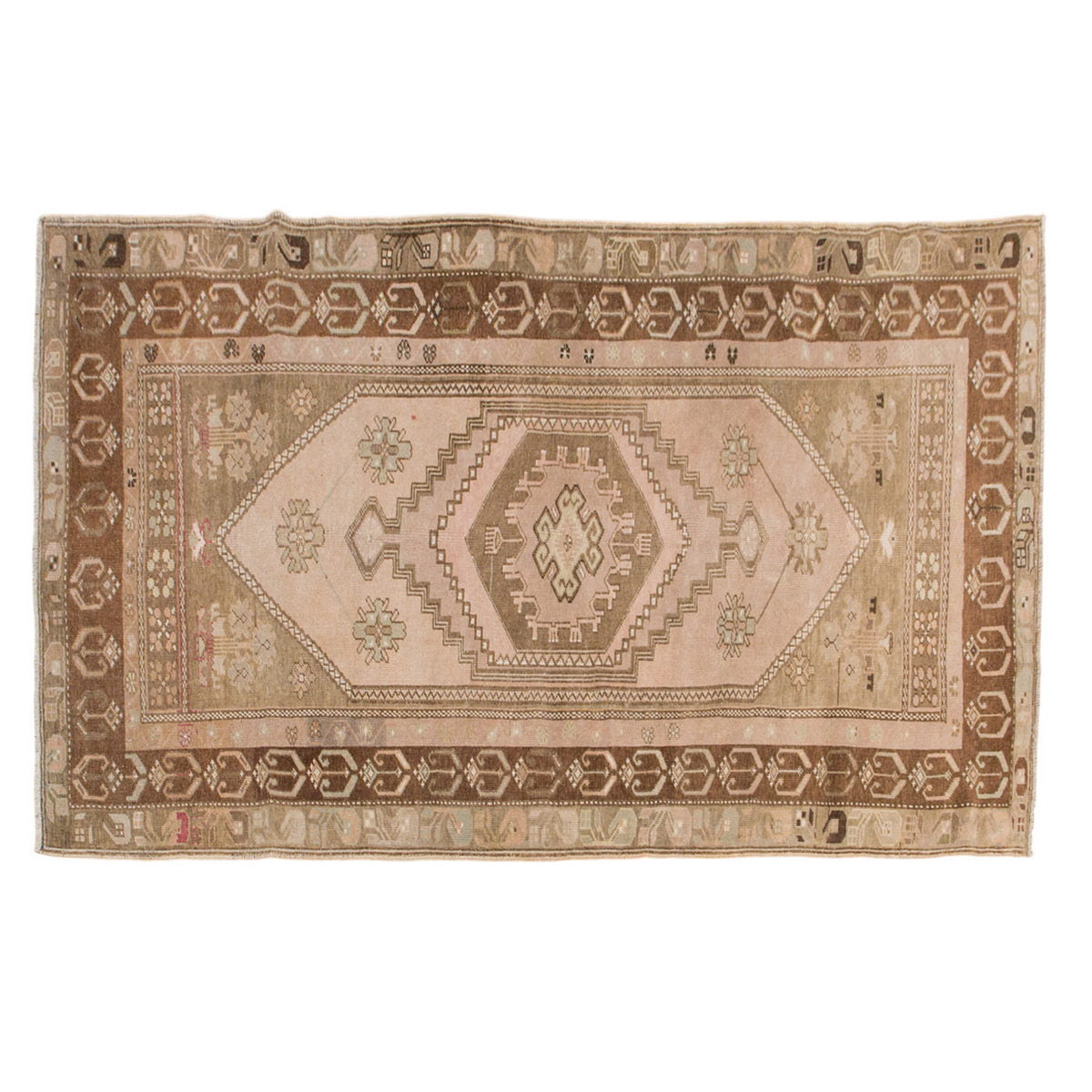 Antique Rug, Old Carpet 4'5 x 7'8 ft feet / 135 x 234 cm