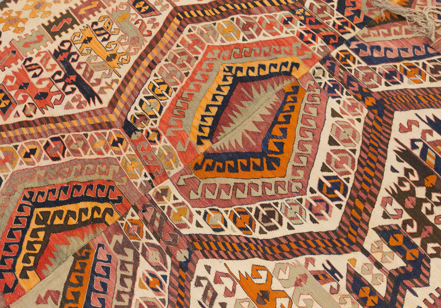 Antique Turkish Kilim Rug, 3.6 x 11.0 ft, 110 x 335 cm, Handwoven Wool Kilim