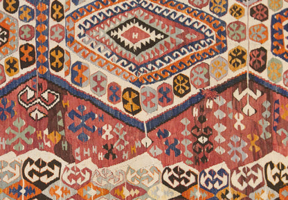 Antique Turkish Kilim Rug, 4.4 x 11.8 ft, 135 x 360 cm, Handwoven Wool Kilim