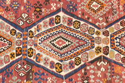 Antique Turkish Kilim Rug, 4.4 x 11.8 ft, 135 x 360 cm, Handwoven Wool Kilim