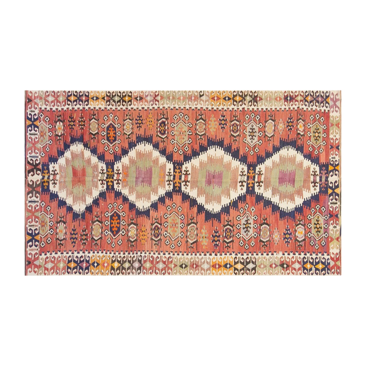 Antique Turkish Kilim Rug, 5.2 x 13.9 ft, 160 x 425 cm, Handwoven Wool Kilim