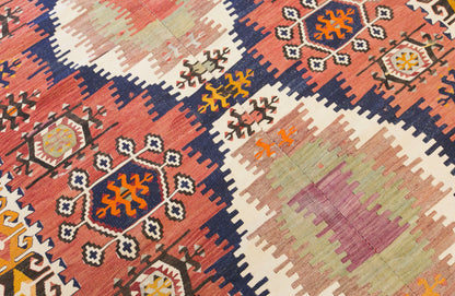 Antique Turkish Kilim Rug, 5.2 x 13.9 ft, 160 x 425 cm, Handwoven Wool Kilim
