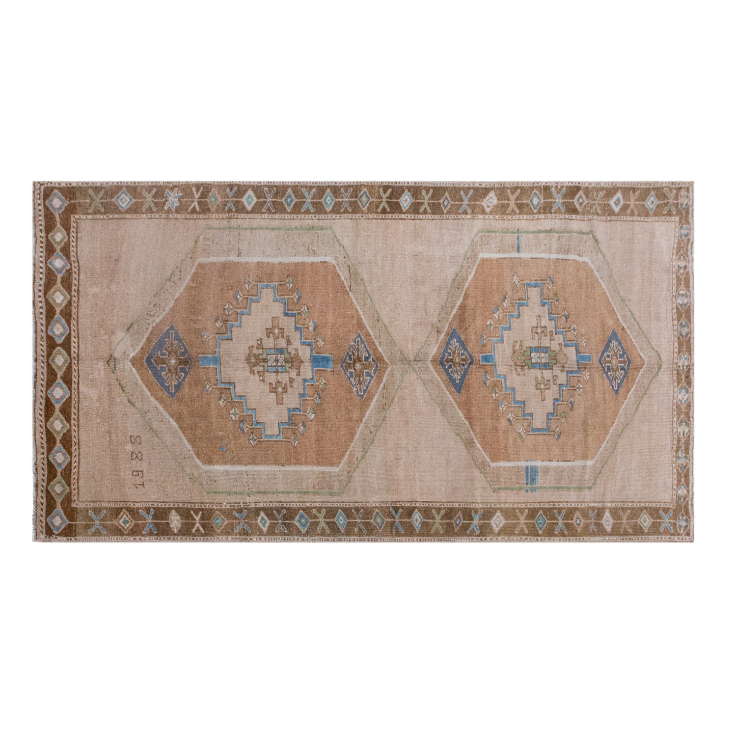 Antique Turkish Oushak Rug 205x362 cm (6'9" x 11'10")