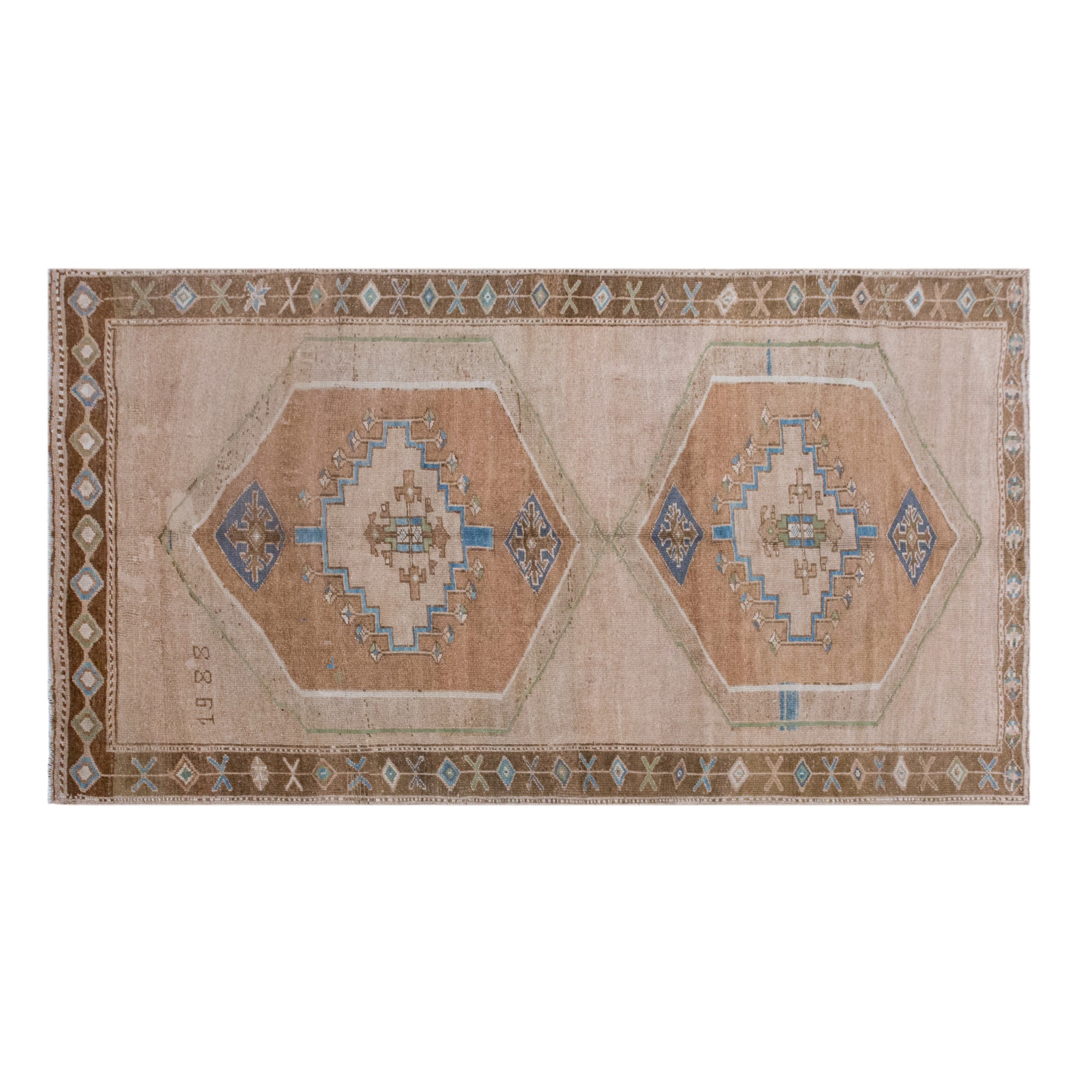 Antique Turkish Oushak Rug 205x362 cm (6'9" x 11'10")